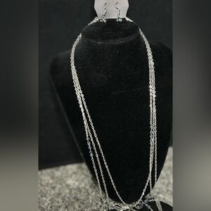 Paparazzi Silver Necklace with Blue Accents